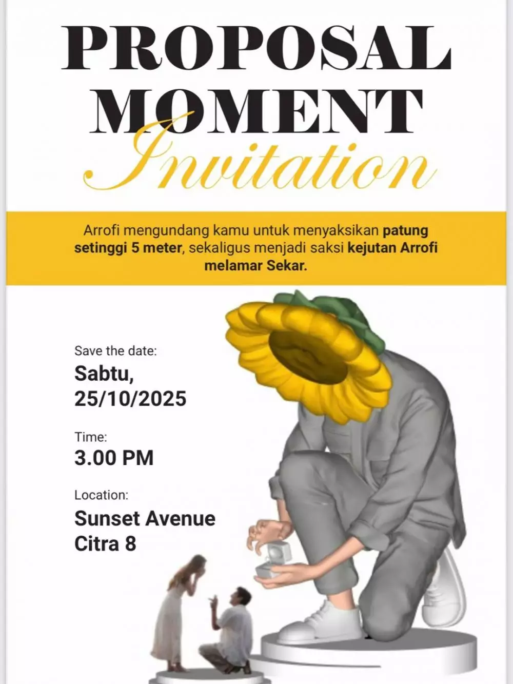 Pria buat patung raksasan untuk lamar kekasih © 2025 brilio.net