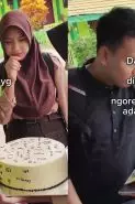 Diberi kue ulang tahun unik dengan hiasan rumus, respon guru matematika ini malah bikin geleng-geleng