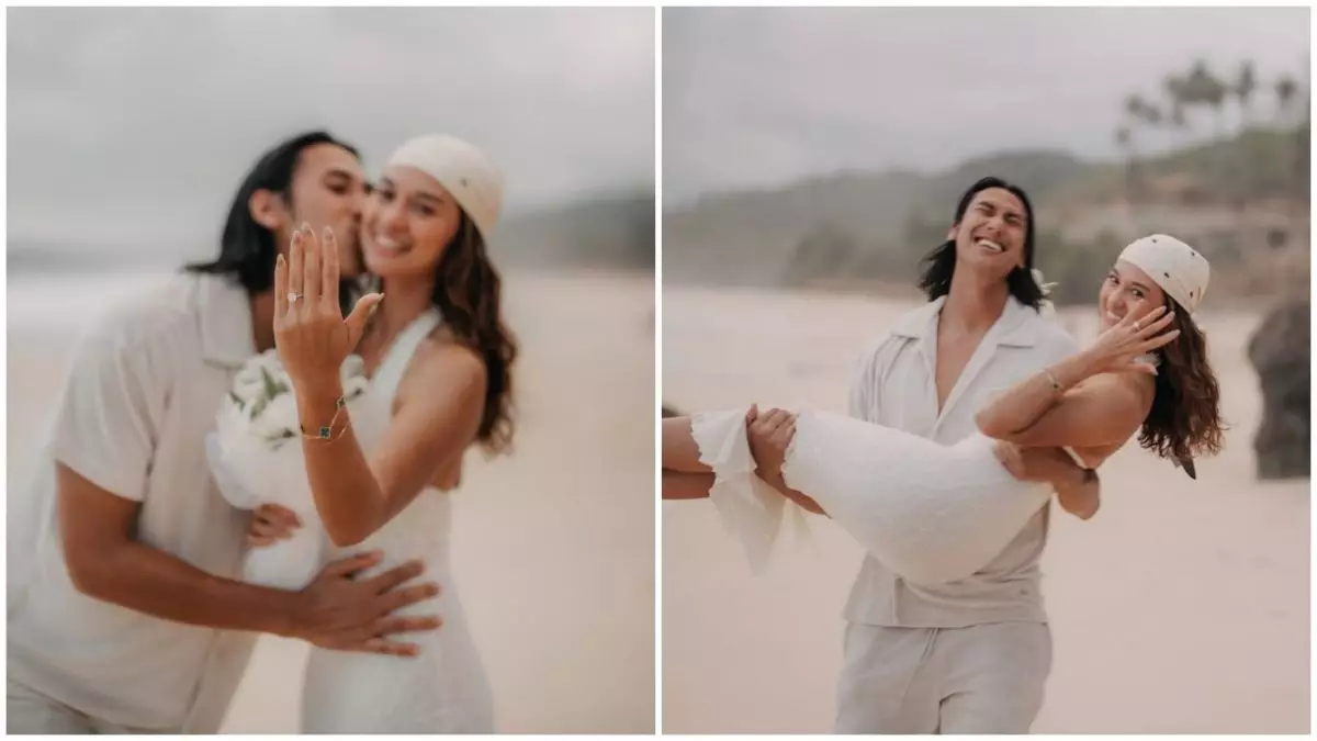 9 Potret momen Sean Gelael lamar Hana Malasan di pantai Sumba, cincin di batok kelapa bikin salfok