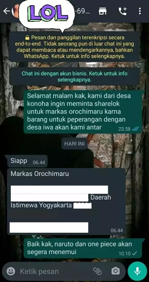 chat kurir ajak pelanggan bercanda © berbagai sumber