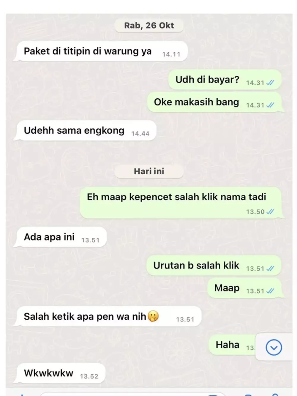 chat kurir ajak pelanggan bercanda © berbagai sumber