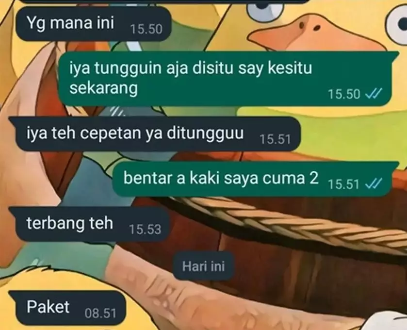 chat kurir ajak pelanggan bercanda © berbagai sumber