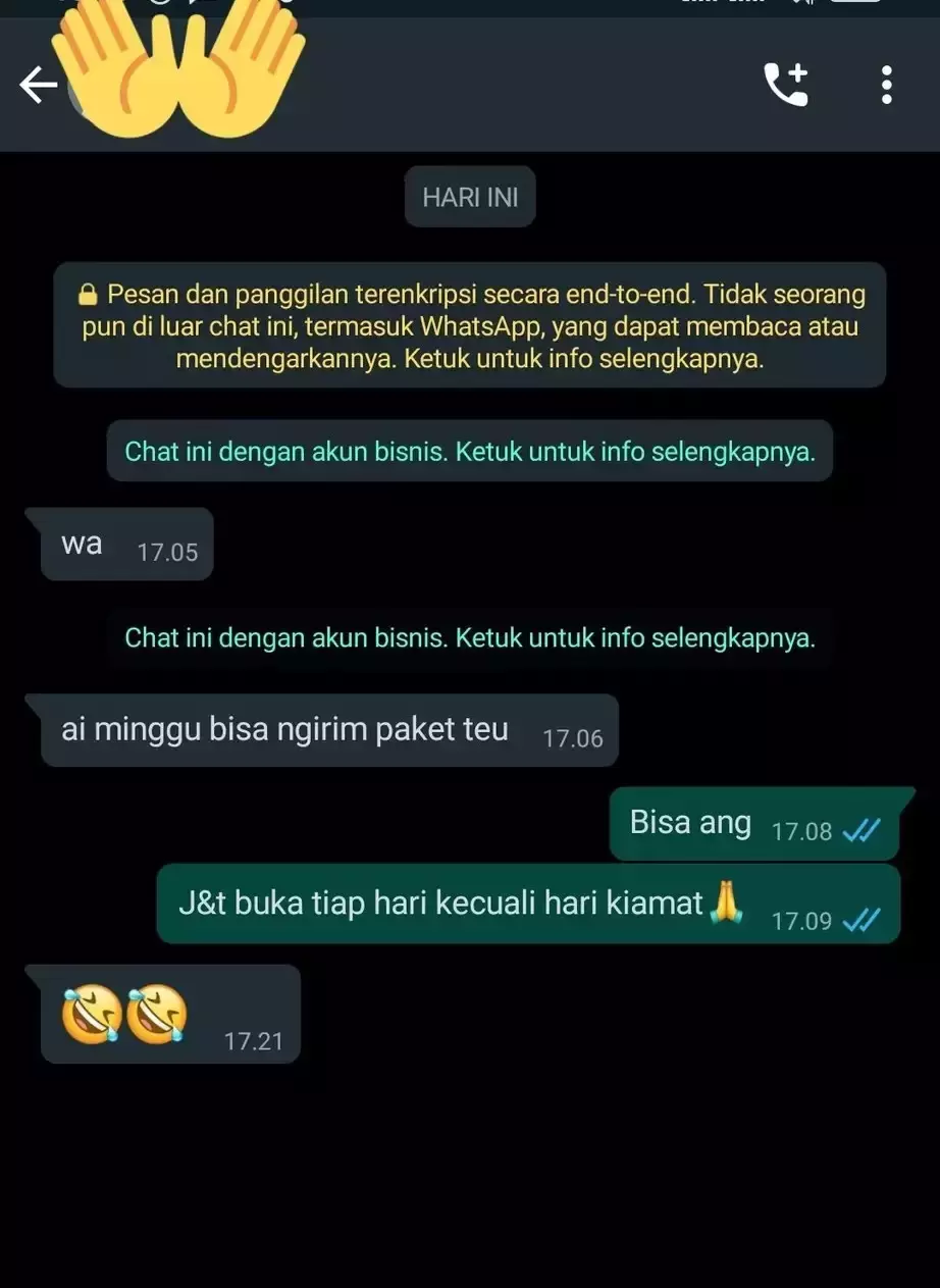 chat kurir ajak pelanggan bercanda © berbagai sumber