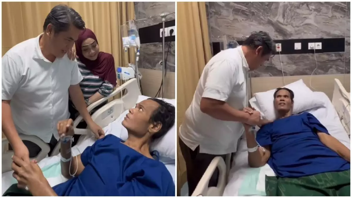 9 Potret Rieta Amilia ajak Sandy Nayoan jenguk Fahmi Bo, keakraban dua seleb era 90-an bikin kaget