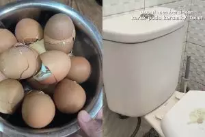 Cara mudah bikin pembersih kerak kloset dari cangkang telur, cuma butuh 3 langkah praktis ini