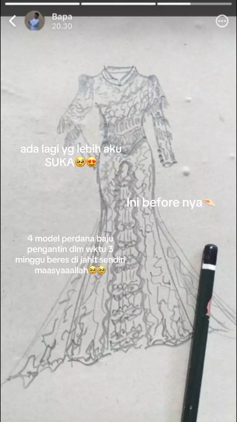 Viral kisah ayah jahit busana pengantin untuk anaknya © 2025 TikTok Viral kisah ayah jahit busana pengantin untuk anaknya © 2025 TikTok