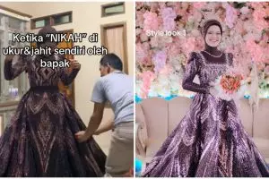 Definsi dirayakan, ayah rancang sendiri busana pernikahan untuk putrinya, 9 potretnya ini mewah pol