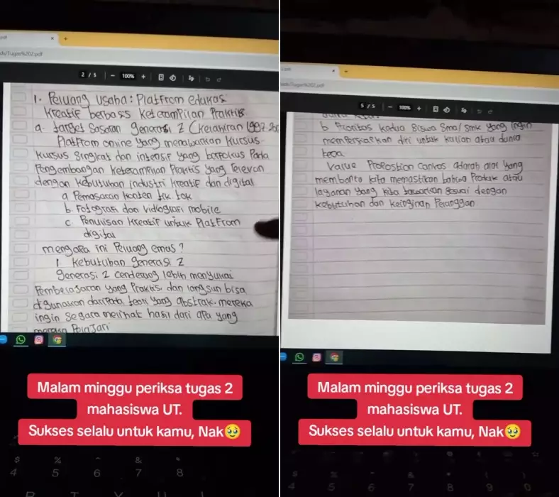 Mahasiswa kerjakan tugas pakai tangan tak punya laptop © 2025 TikTok Mahasiswa kerjakan tugas pakai tangan tak punya laptop © 2025 TikTok