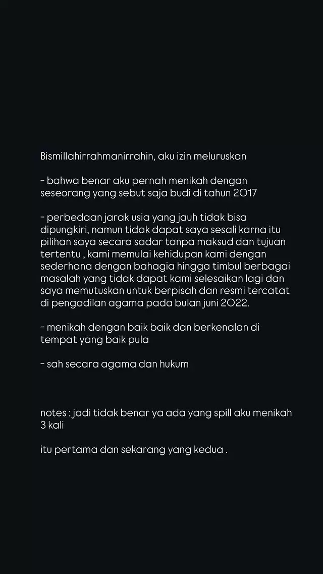 Klarifikasi Clara Shinta Denny Goestaf gugat gono-gini © Instagram Klarifikasi Clara Shinta Denny Goestaf gugat gono-gini © Instagram