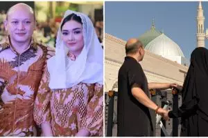 Jarang unggah momen berdua bersama, ini 7 potret Ari Sigit dan Suci Winata umrah