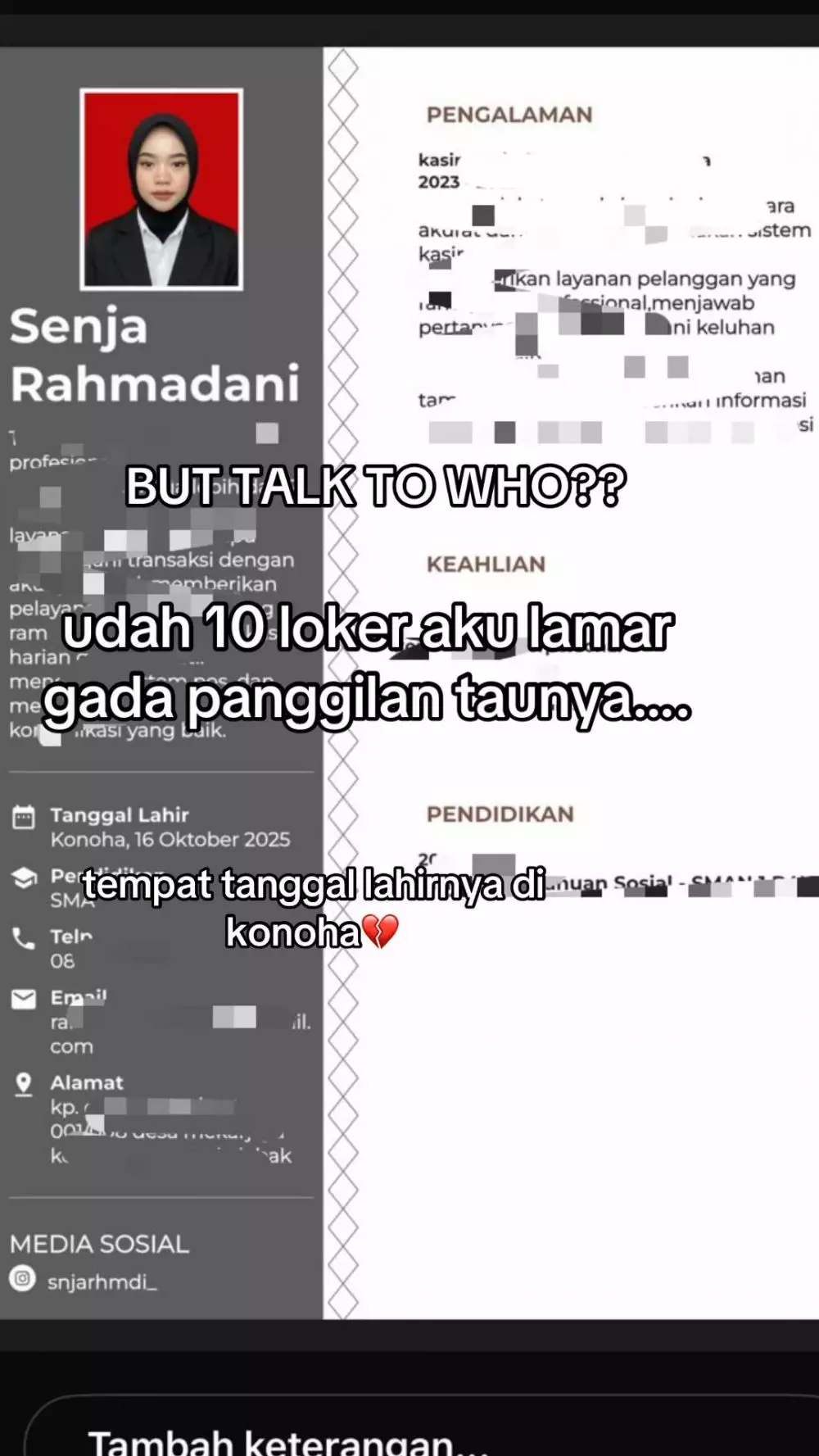 Curhat wanita ngelamar kerja tapi nggak ada © TikTok Curhat wanita ngelamar kerja tapi nggak ada © TikTok