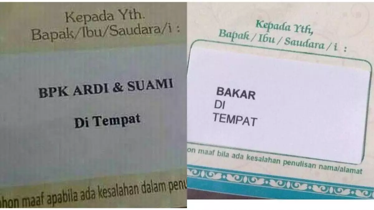 15 Tulisan lucu di undangan pernikahan ini bikin ngakak, ada yang sampai salah tulis nama
