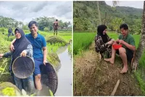 Tetap sederhana, intip 9 potret keseharian Endang Mulyana ayah Lesty Kejora bertani di sawah