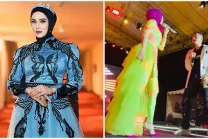 9 Potret Mulan Jameela manggung dengan busana colorful, penampilannya yang nyentrik malah dikritik