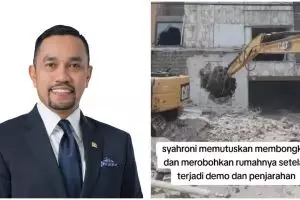 Sempat jadi sasaran penjarahan, begini potret rumah Ahmad Sahroni di Tanjung Priok yang kini dibongkar