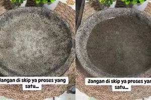 Jangan skip trik ini jika ingin cobek batu awet tak berjamur meski sudah dipakai bertahun-tahun 