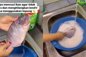 Trik cuci ikan berlendir dan bau amis supaya hasilnya bersih kesat, rahasianya di 1 bahan dapur ini