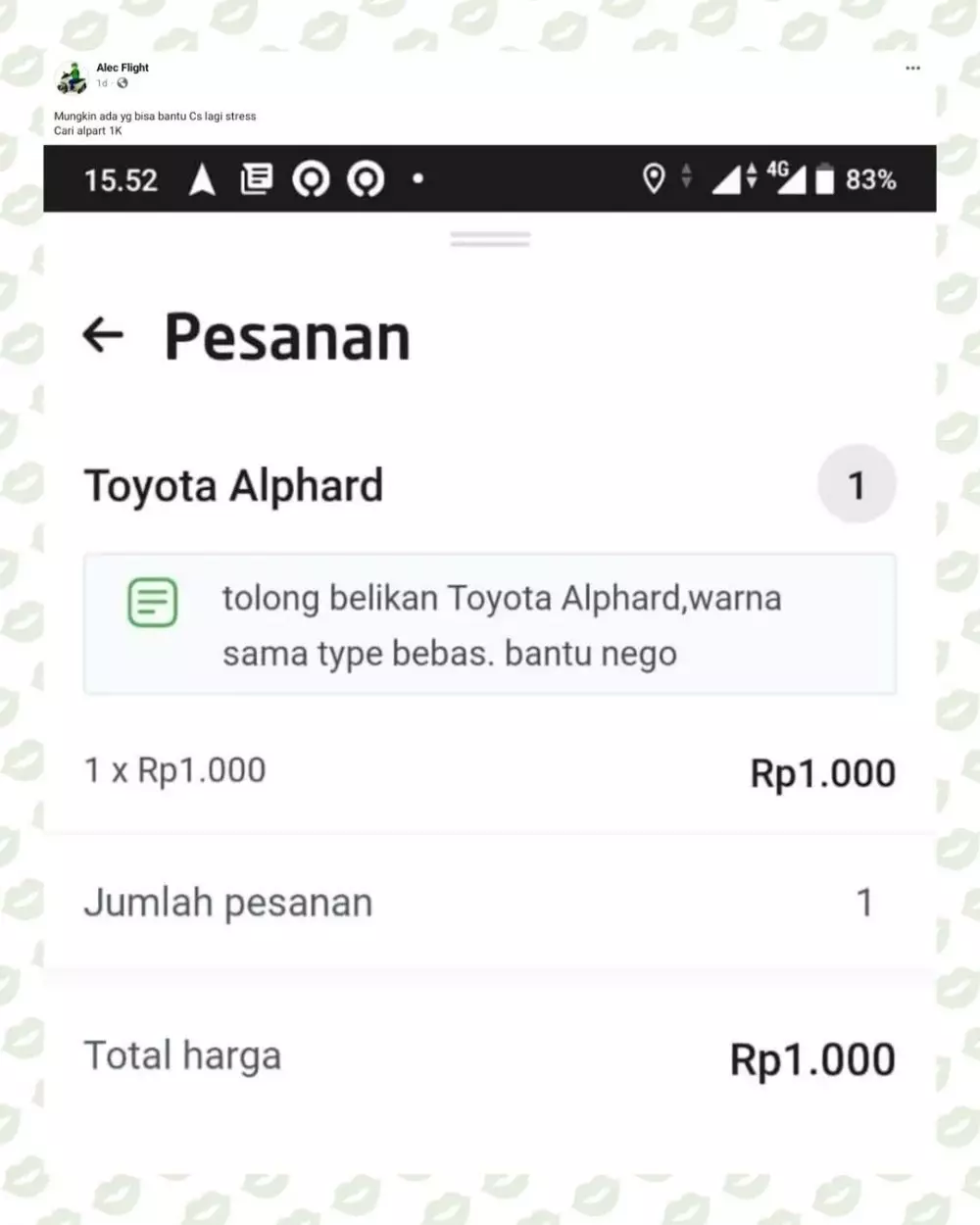 catatan ojek online kocak © berbagai sumber