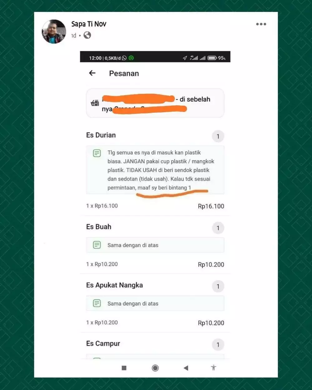 catatan ojek online kocak © berbagai sumber