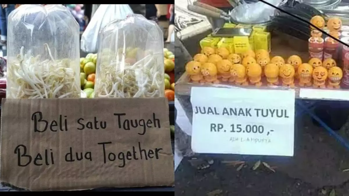11 Tulisan lucu di pasar ini bikin emak-emak mampir cuma buat baca dan ketawa