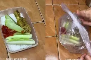 Ingin bekal makanan rapi meski tanpa kotak makan? Coba pakai cara baru ini biar sat-set antitumpah