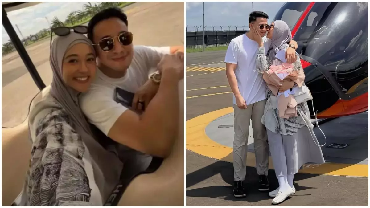 9 Potret Poppy Bunga dapat kejutan ultah pernikahan ke-12 dari suami, diajak keliling naik helikopter
