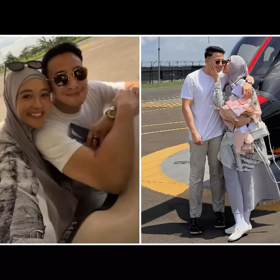 9 Potret Poppy Bunga dapat kejutan ultah pernikahan ke-12 dari suami, diajak keliling naik helikopter
