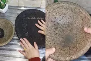 Jangan sampai salah beli! Ini 3 cara mudah membedakan cobek batu asli dan campuran semen 