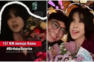 9 Momen Heri Horeh beri kejutan ultah untuk pacar baru, rela tempuh perjalanan jauh
