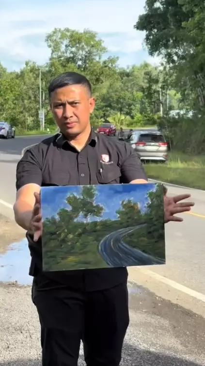 SBY spontan lukis pemandangan desa Wonogiri © TikTok