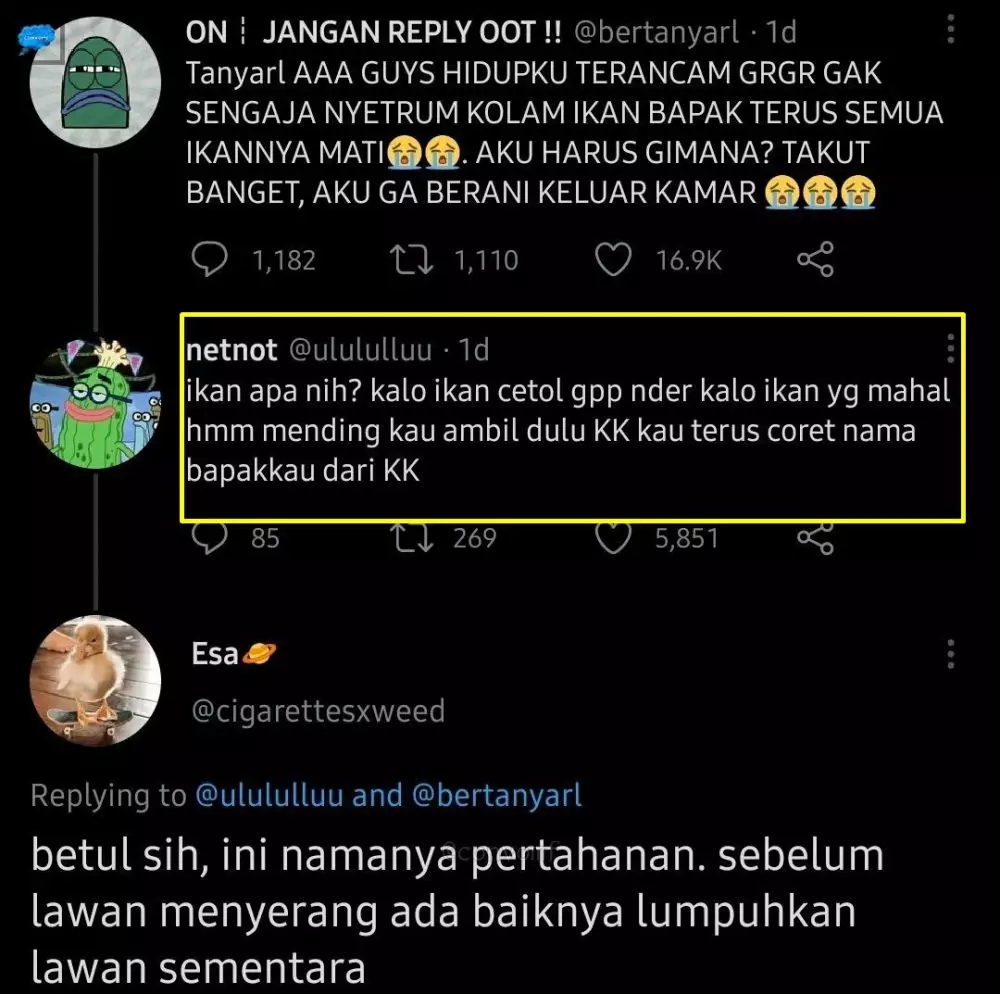 jawaban kocak di cuitan © Twitter