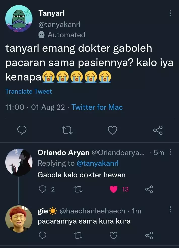 jawaban kocak di cuitan © Twitter