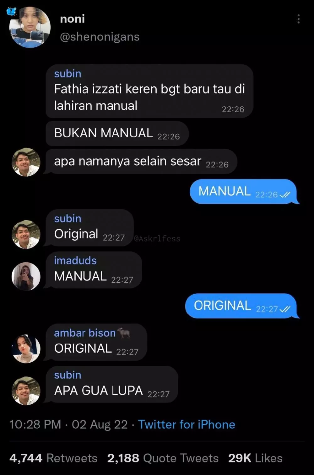 jawaban kocak di cuitan © Twitter