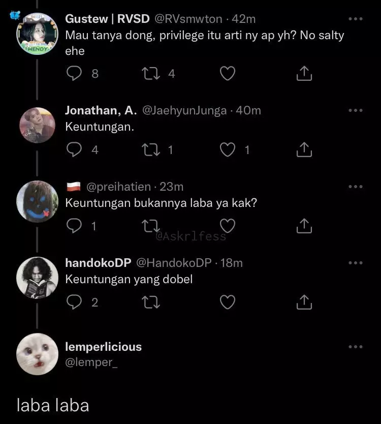 jawaban kocak di cuitan © Twitter