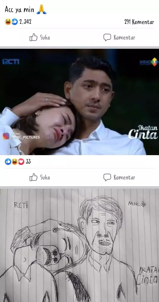 perbandingan lukisan dan gambar © Facebook