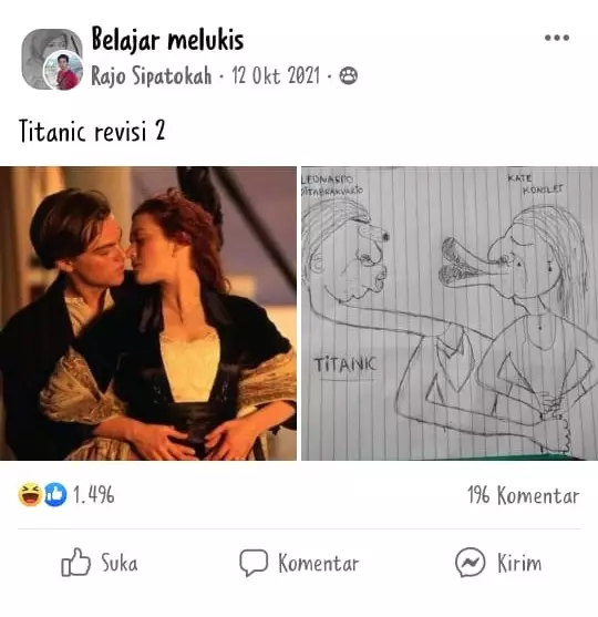 perbandingan lukisan dan gambar © Facebook