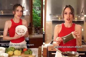 Nggak nyangka! Cinta Laura pilih buang lontong saat masak gado-gado, ternyata ini alasannya