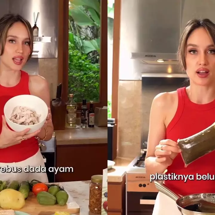 Nggak nyangka! Cinta Laura pilih buang lontong saat masak gado-gado, ternyata ini alasannya