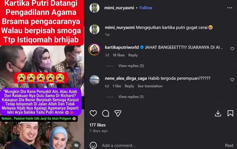 Kartika Putri geram dirumorkan cerai © berbagai sumber Kartika Putri geram dirumorkan cerai © berbagai sumber