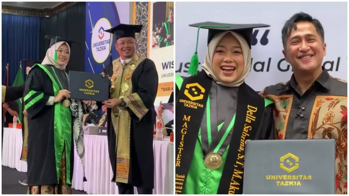 Diam-diam kuliah S-2 sambil urus anak, 9 potret Della Sabrina istri Irfan Hakim wisuda magister