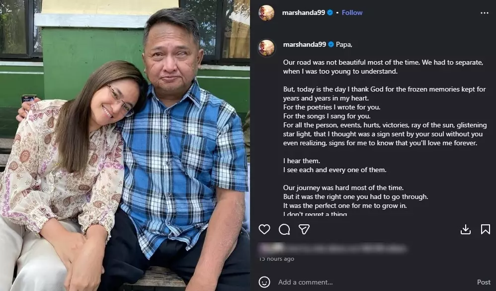 Duka Marshanda atas kepergian sang ayah © Instagram Duka Marshanda atas kepergian sang ayah © Instagram