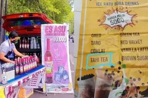 Tulisan lucu di 11 spanduk minuman ini bikin gagal fokus, lucunya out of the box banget