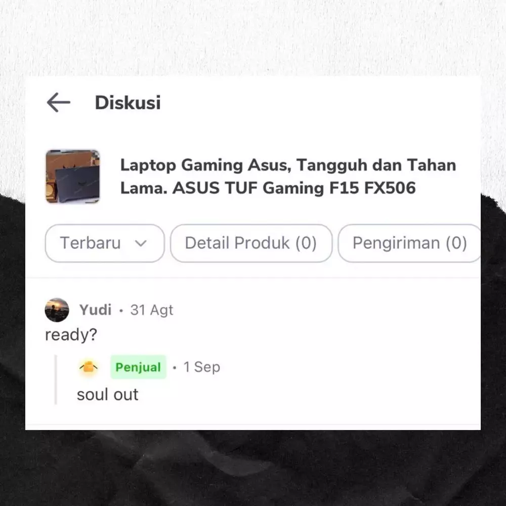 chat balasan penjual online shop © Instagram