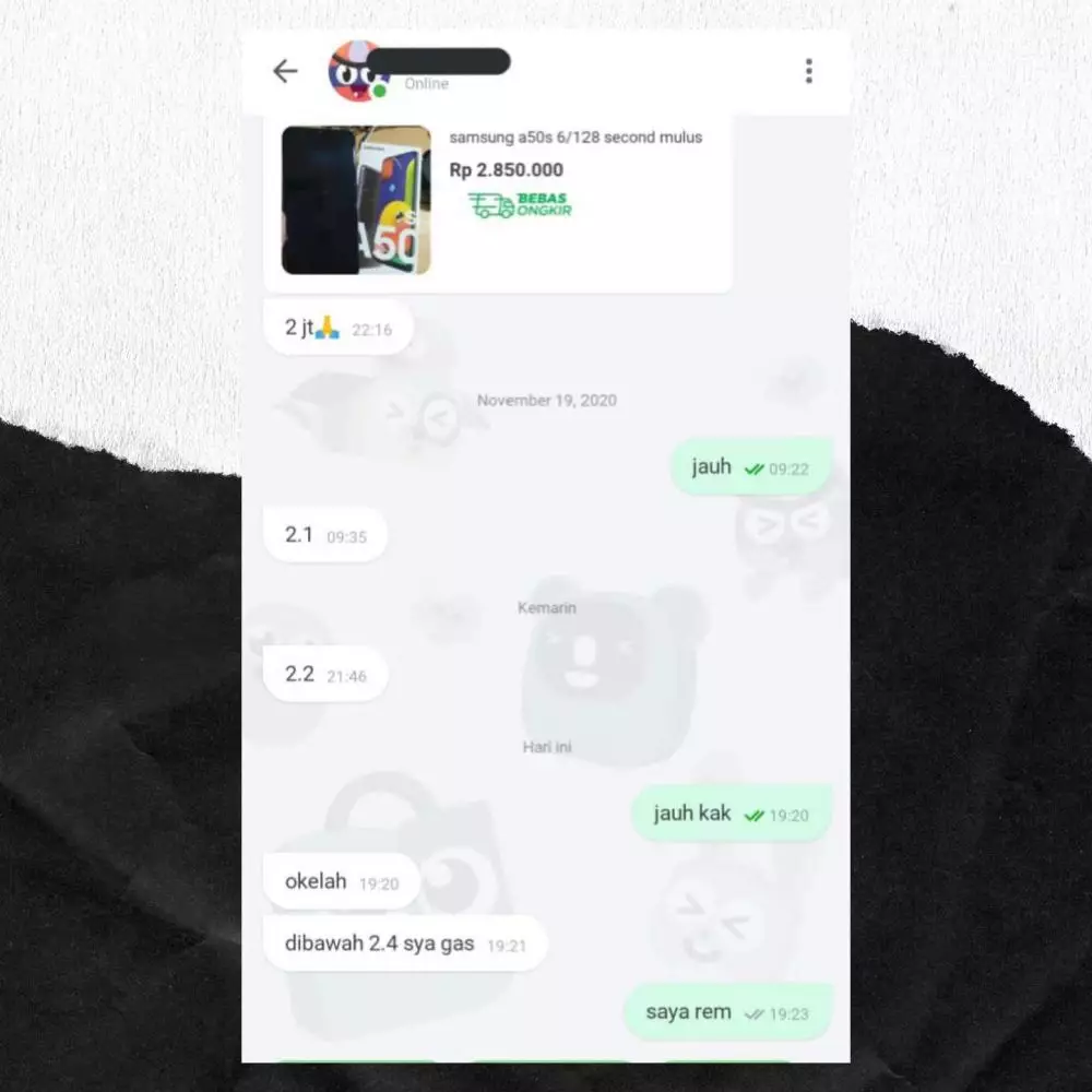chat balasan penjual online shop © Instagram