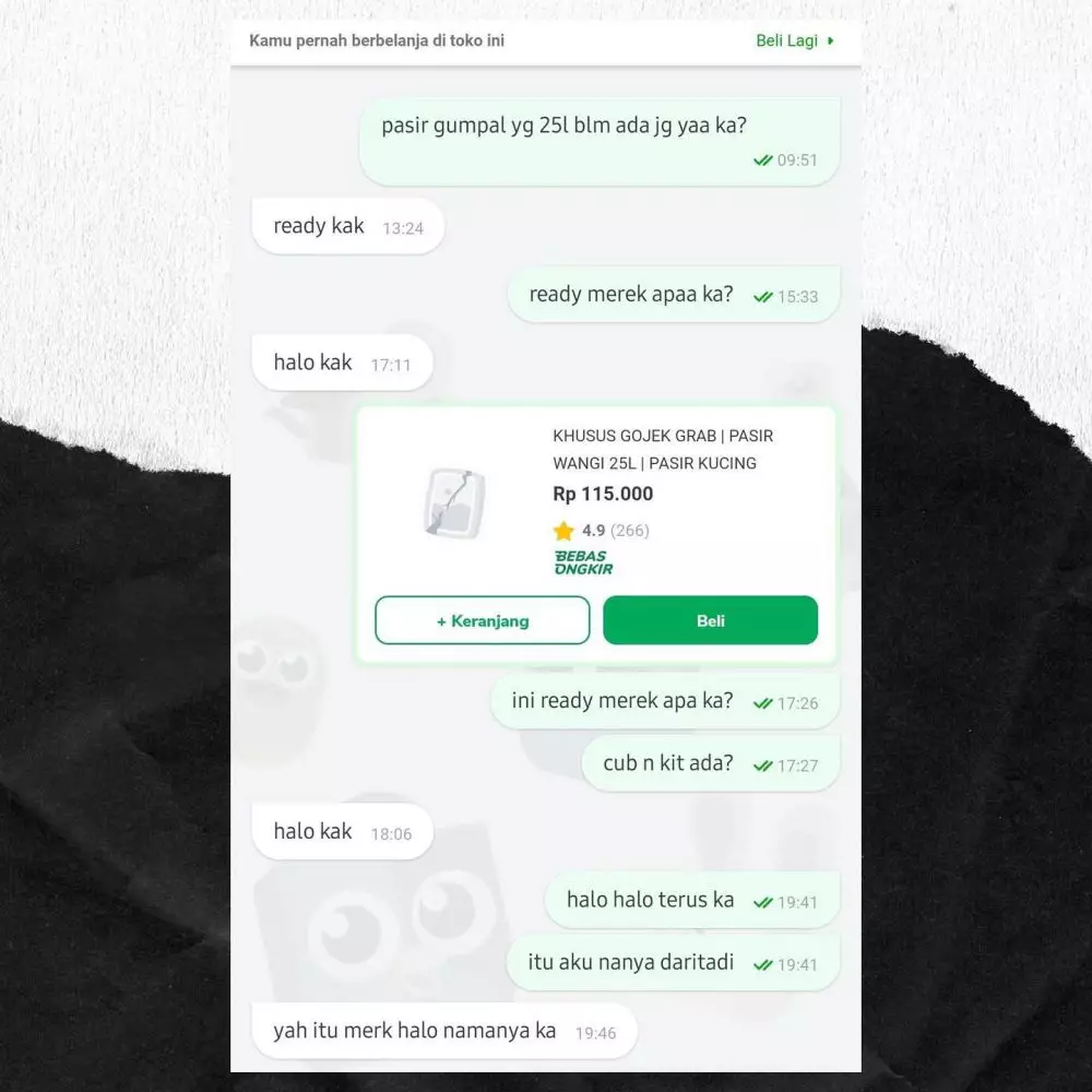 chat balasan penjual online shop © Instagram