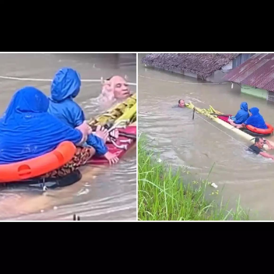 Aksi heroik Kapolsek Pangkalan Brandan Sumut evakuasi warga terjebak banjir, andalkan batang pisang