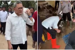 Aksi Menko Zulkifli Hasan terjun langsung ke lokasi banjir di Padang, ikut bersihkan rumah warga