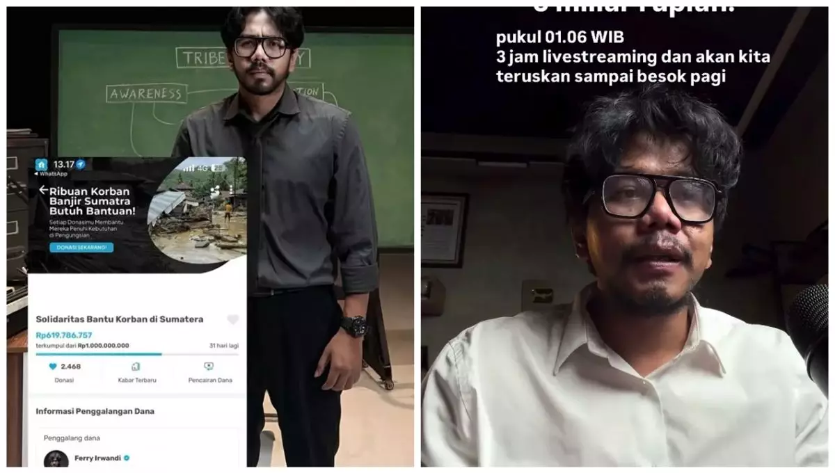 Aksi kemanusiaan Ferry Irwandi: 3 jam siaran langsung raup Rp5 Miliar untuk korban bencana Sumatra