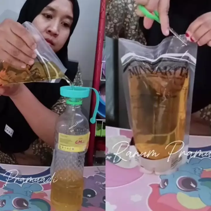 Tak punya corong? Coba pakai 1 alat ini untuk refil minyak goreng ke botol tanpa khawatir tumpah