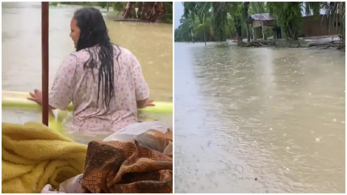 Jadi korban banjir di Sumut, wanita ini evakuasi bayinya tanpa bantuan, 5 potretnya miris